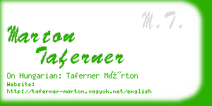 marton taferner business card